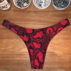 Red Snakeskin Bikini bottoms